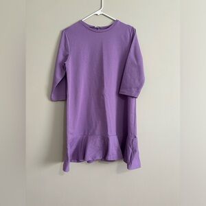 Chic Lavender Ruffle Hem Dress - Size M